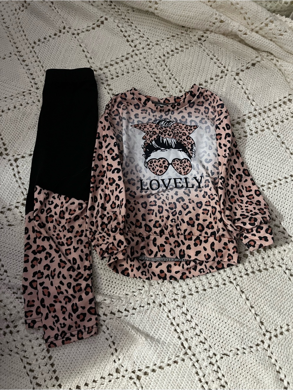 Lovely Pink Leopard Kids Set